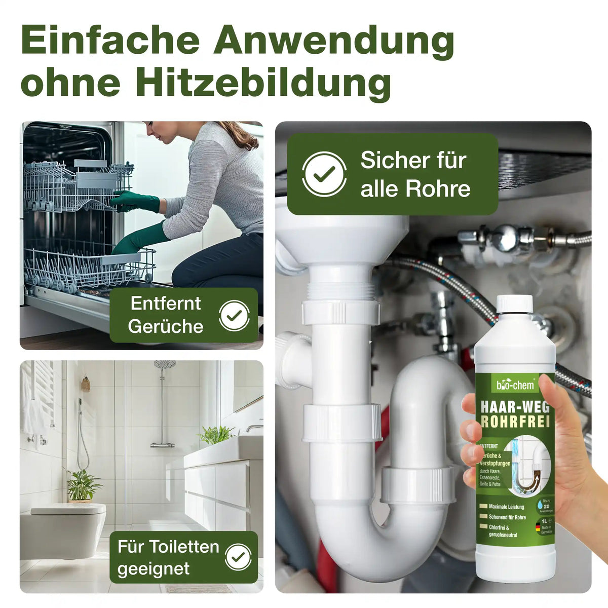Haar-Weg Rohrfrei gegen Verstopfungen durch Haare, Seife & Fette – Artikel 9000192