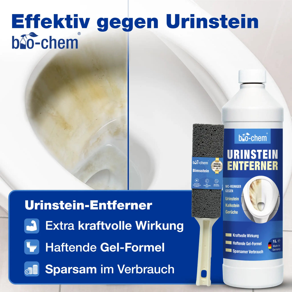 Urinsteinentferner mit haftender Gel-Formel – stark & sparsam – Artikel 9000165