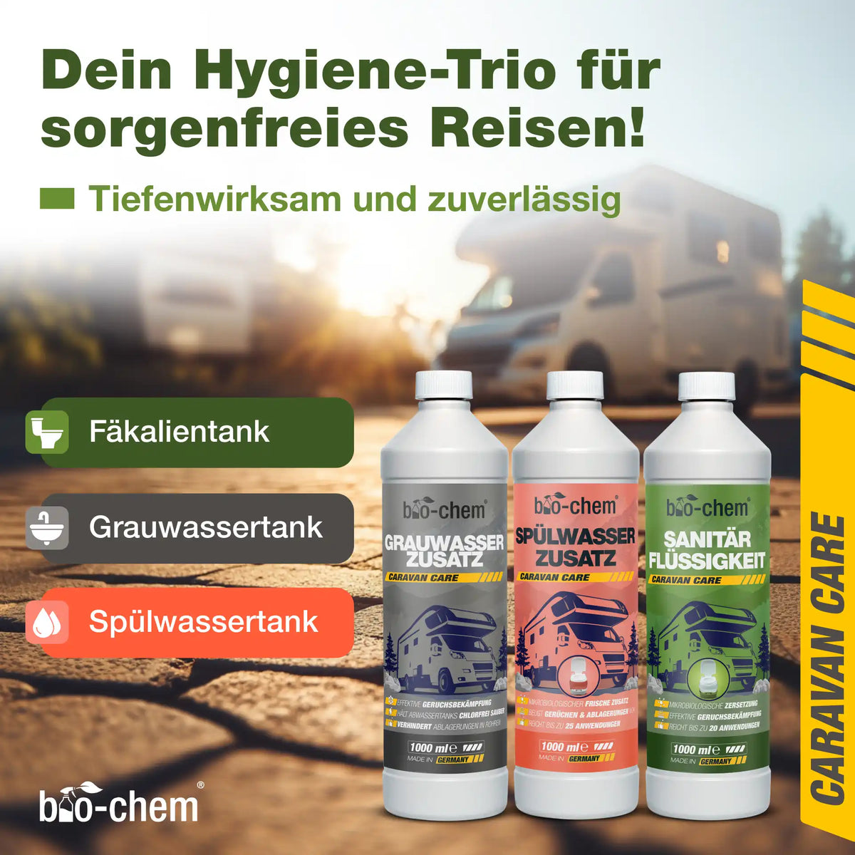 Wohnmobil Tankreiniger Set (BASIC 3-teilig)