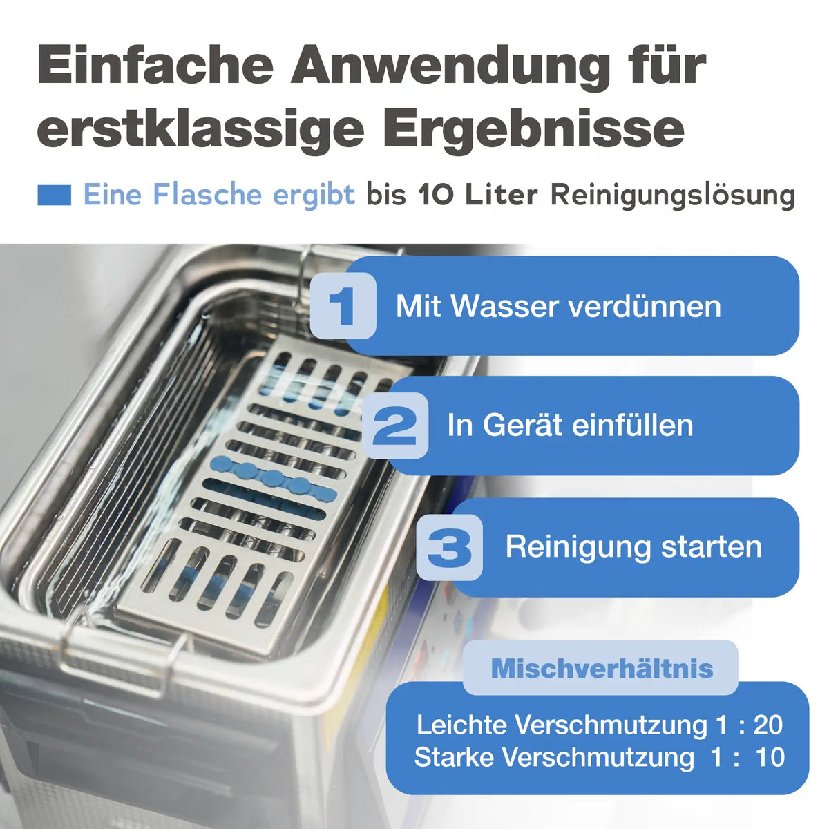 Anwnedung Ultraschallreiniger Flüssigkeit