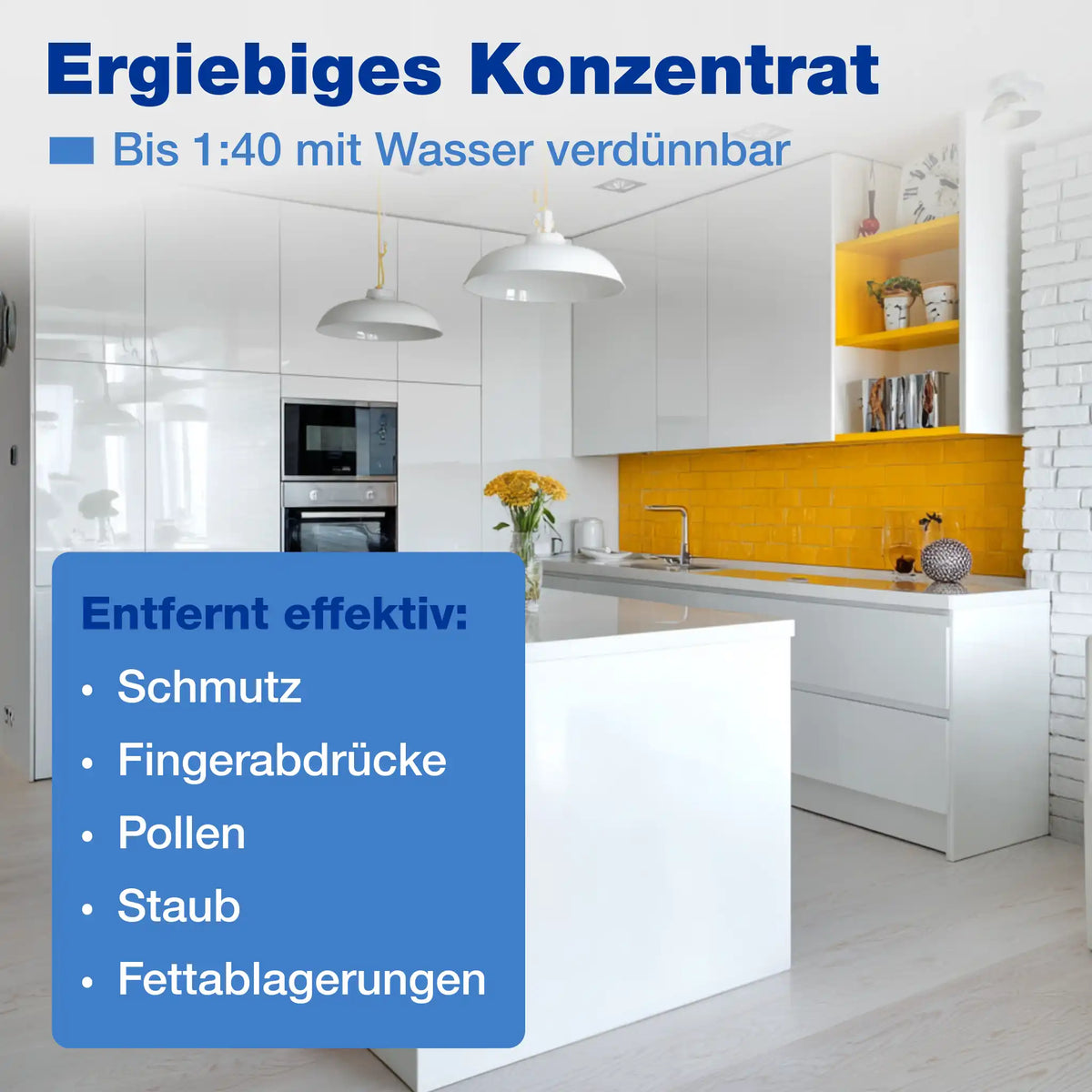 Allzweckreiniger Konzentrat von bio‑chem – entfernt effektiv Schmutz, Fingerabdrücke, Pollen, Staub und Fettablagerungen
