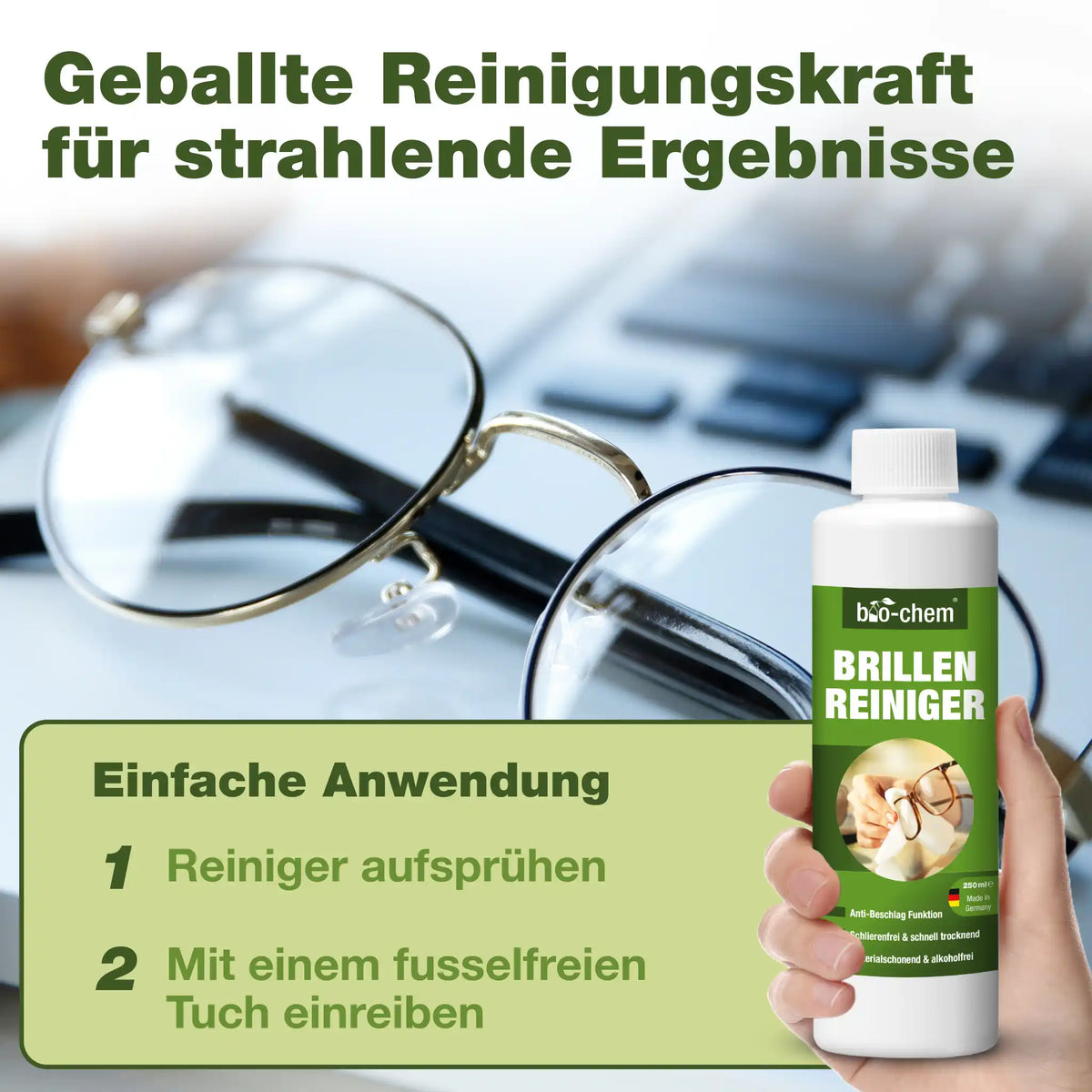Brillenreiniger (2x 250 ML + Tuch)
