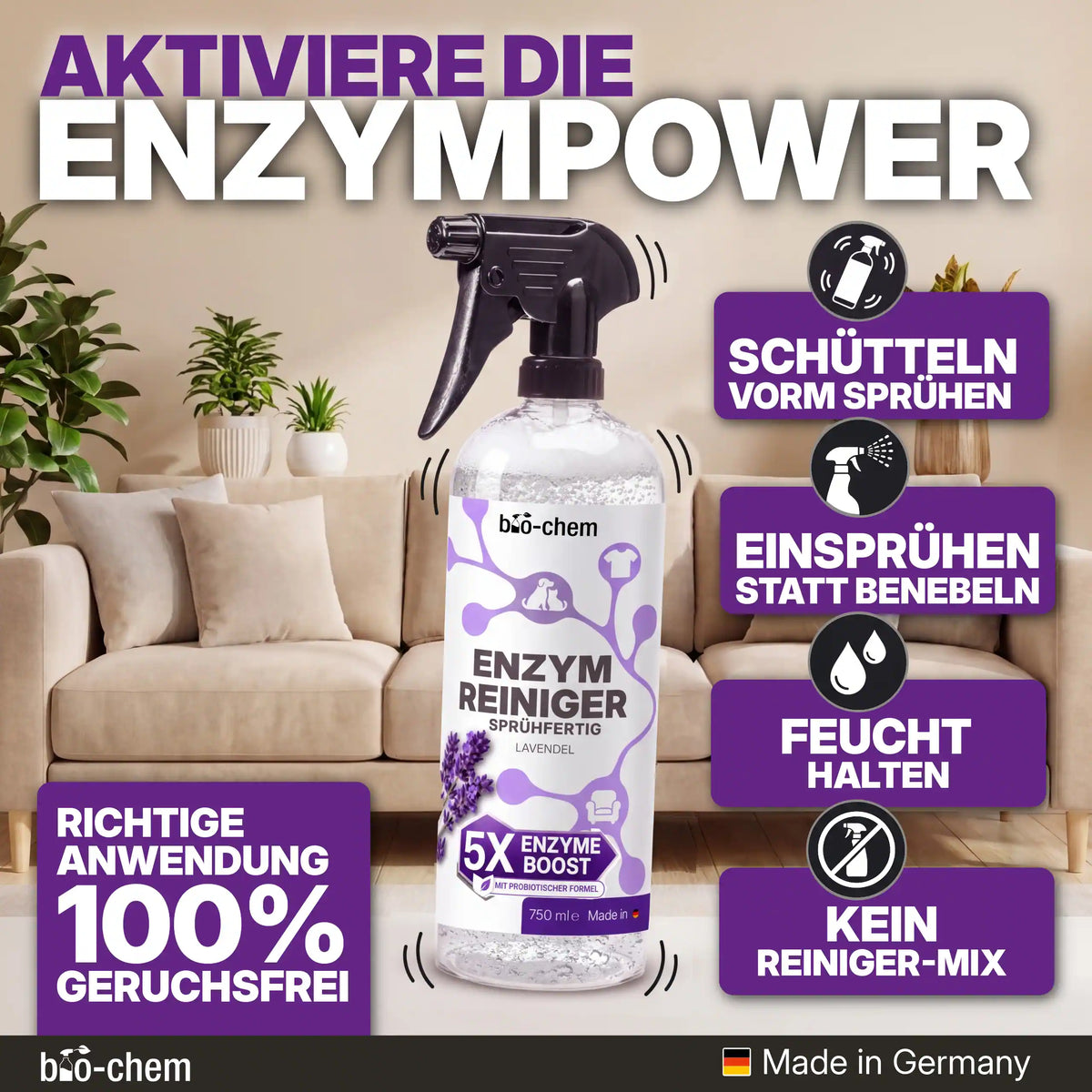 Enzymreiniger & Geruchsentferner Wäsche-Duo Lavendel