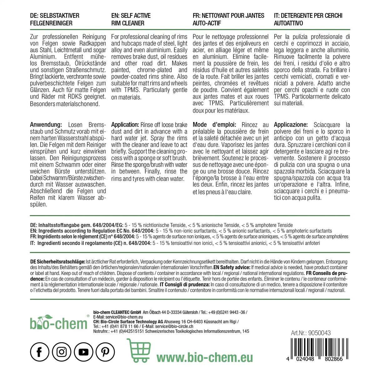 Felgenreiniger (750 ML + Zubehör)