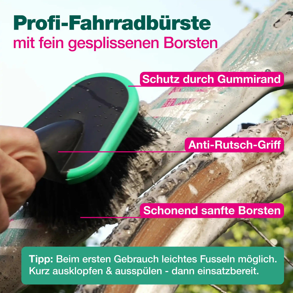 Fahrradreinigung Zubehör-Set (PREMIUM 9-teilig)