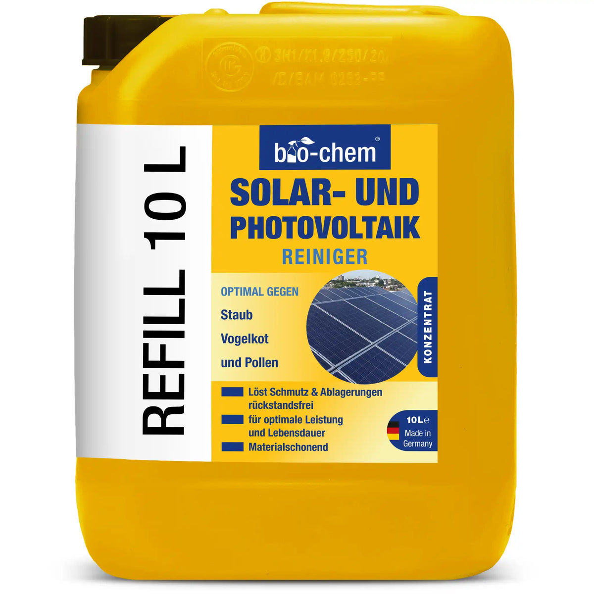 Solar- und Photovoltaik-Reiniger 10 Liter Nachfüllkanister für großflächige Solaranlagenreinigung