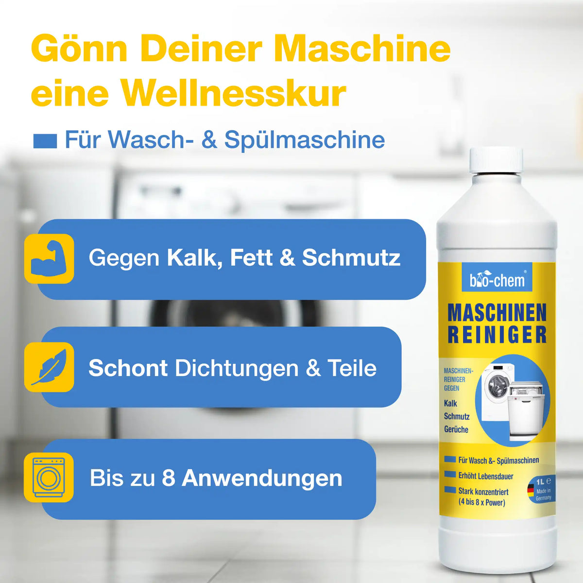 Maschinenreiniger für Waschmaschine & Spülmaschine (1 L)