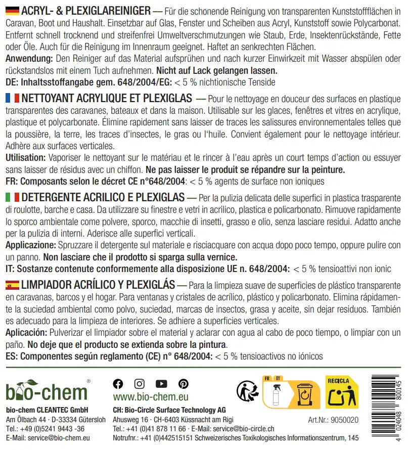 Acryl- & Plexiglas-Reiniger (750 ML)