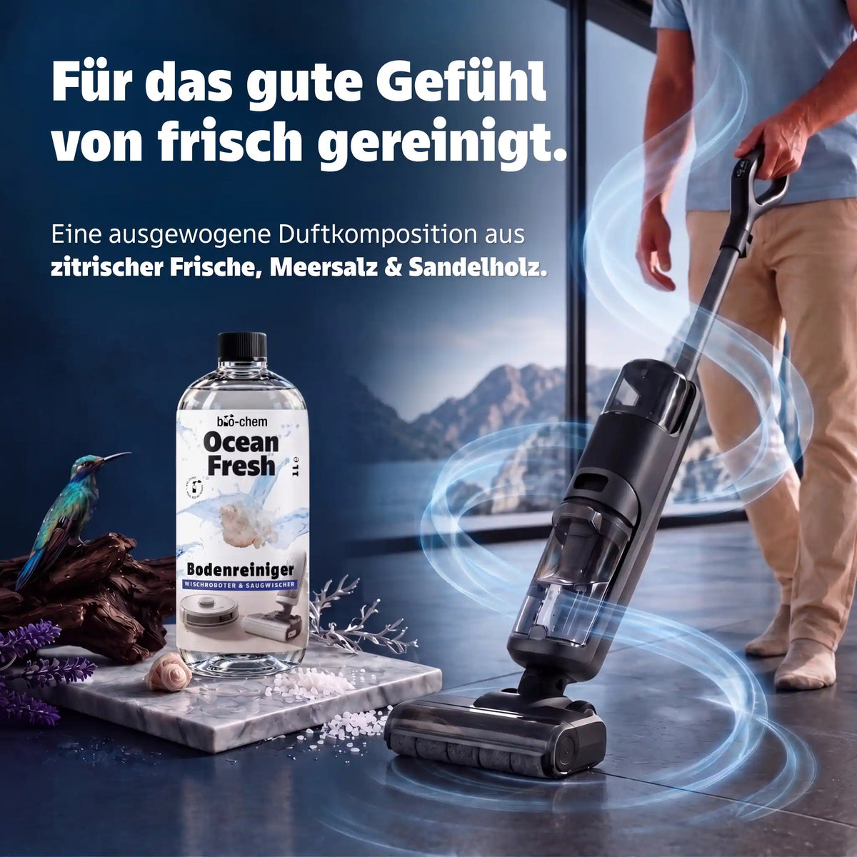 Reinigungmittel für Wischroboter Ocean Fresh (1 L)