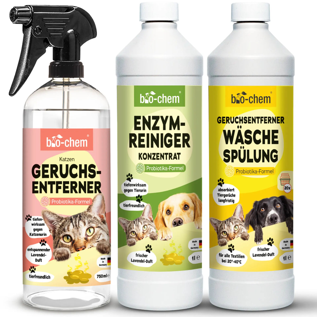Geruchsentferner-Set Katze (3-teilig)