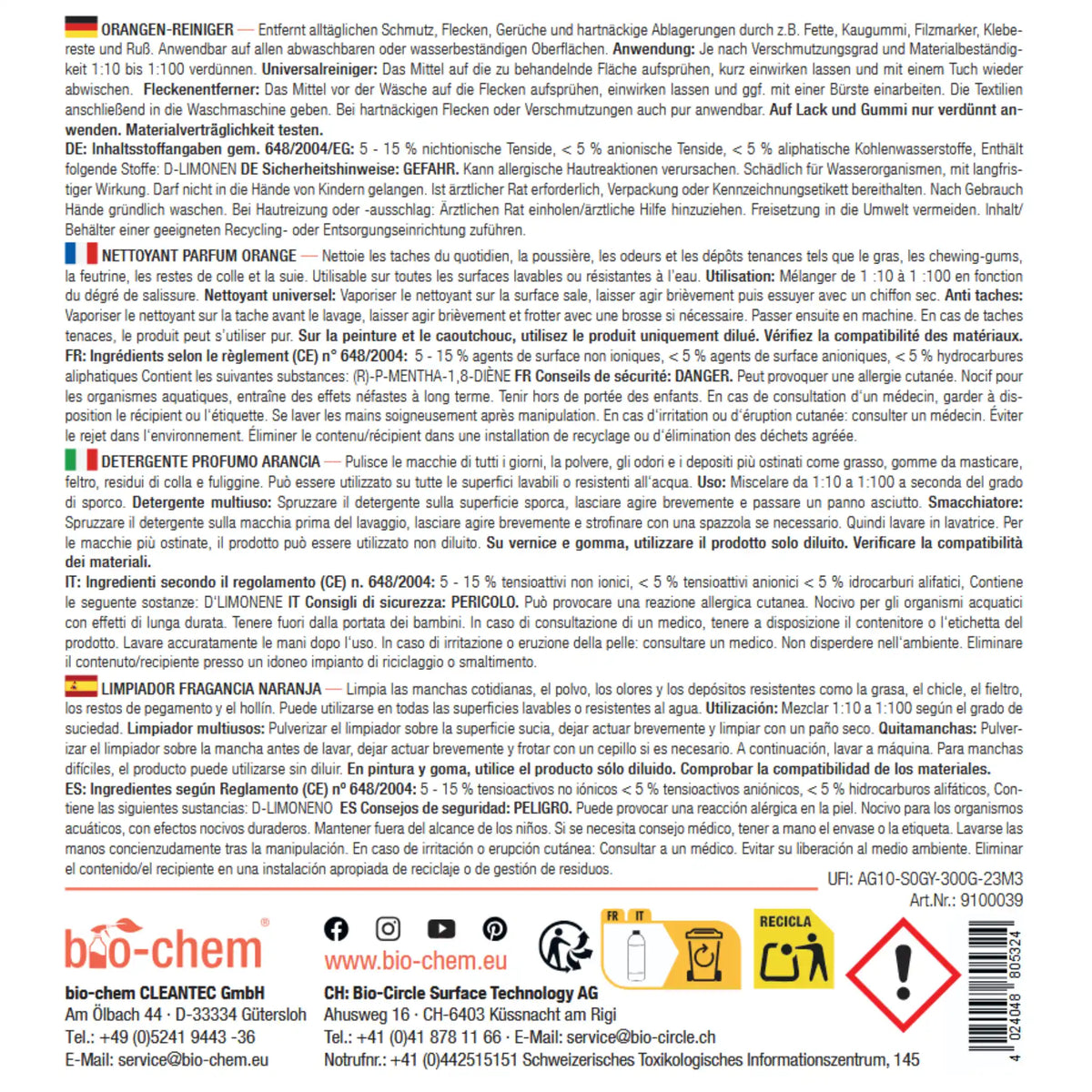 bio-chem Orangenreiniger