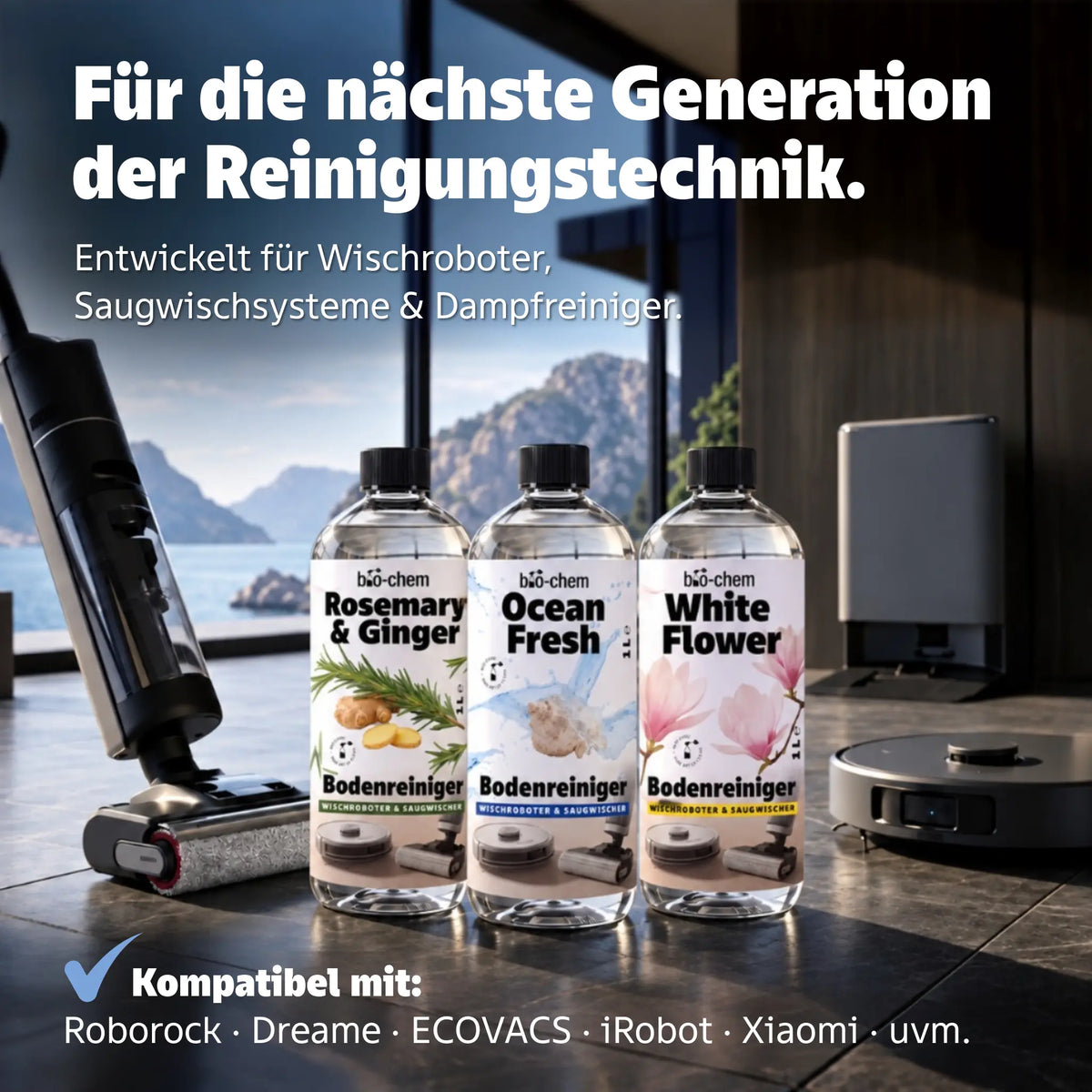 Wischroboter Reinigungmittel-Trio (3-teilig)